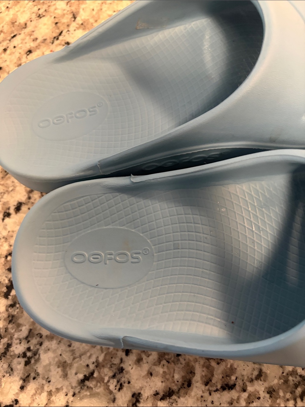 OOFOS Light Blue Slide Sandals - Picture 2 of 4
